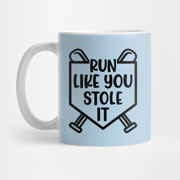 Run Like You Stole It Baseball Softball Funny Cute by GlimmerDesigns